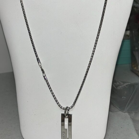 Gucci Stainless 18"  G Bar Necklace - Picture 1 of 7